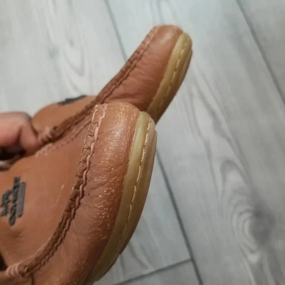 Coach Womens Mary Lock Up Driver Leather Loafer Shoes Size 6.5 Tan Slip On